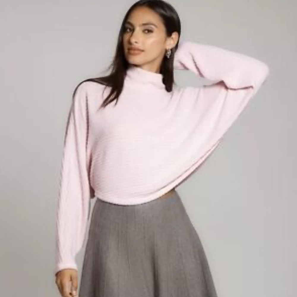 Pilcro Cosy Ribbed Turtleneck Batwing Pullover Sweater